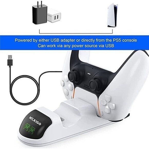 NEXIGO PS5 Controller Charging Dock LED Indicator, Dual USB Type C - Picture 4 of 5